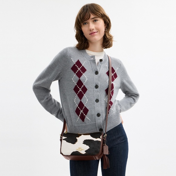 Authentic Coach Kailey Shoulder Bag With Cow Print And Tassel - Picture 4 of 6